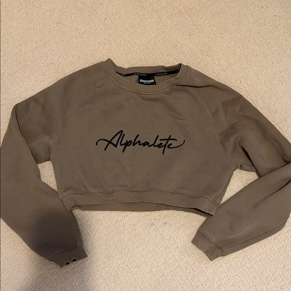 Alphalete Women's Dark Green Cropped Sweater